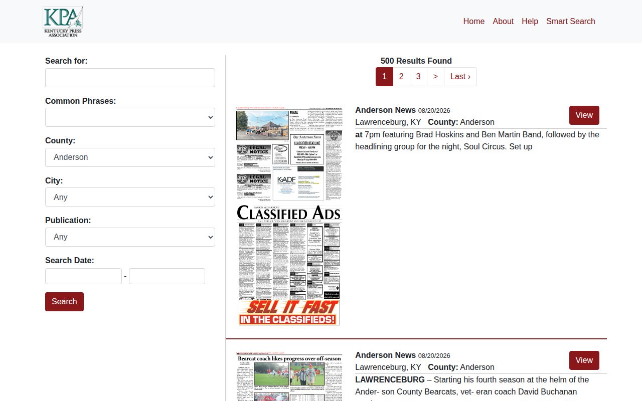 Anderson County crime news archive and public notice search